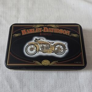 Harley-Davidson Black and Gold Motorcycle Trinket Tin